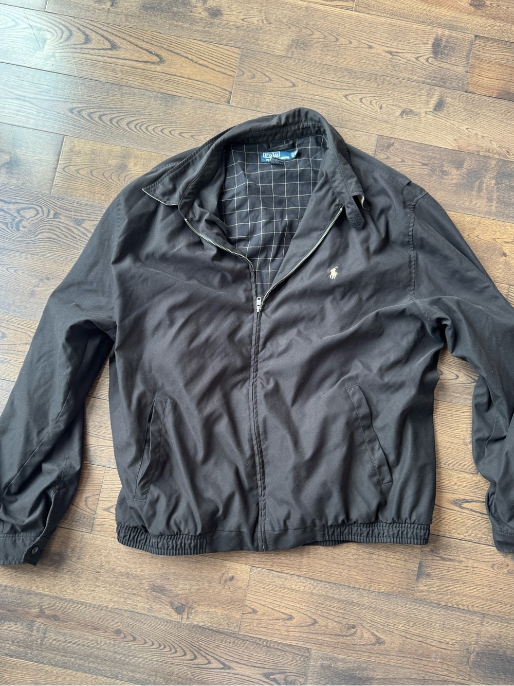 Ralph Lauren Black Zip-Front Bomber Jacket 3XLT